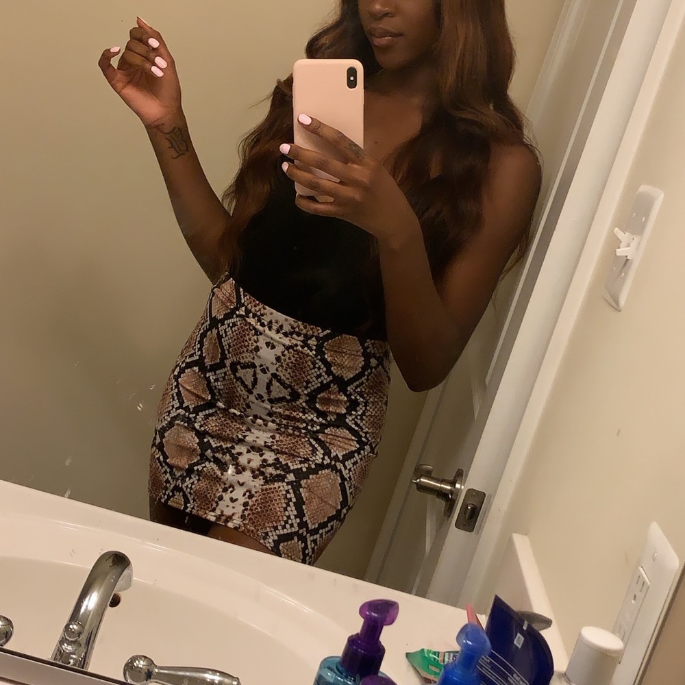 SNAKESKIN MINI SKIRT